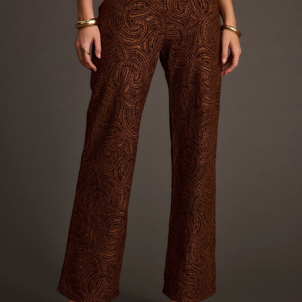 12th Tribe Milan Cognac Swirl Wide Leg Trouser Size XSXS